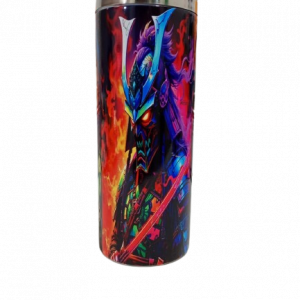 Termo vaso de acero blanco vitral samurai sin envío